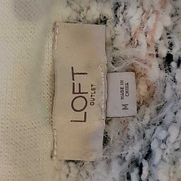 LOFT Outlet balletcore fuzzy open front sweater medium comfy cardigan comfy - Picture 9 of 11